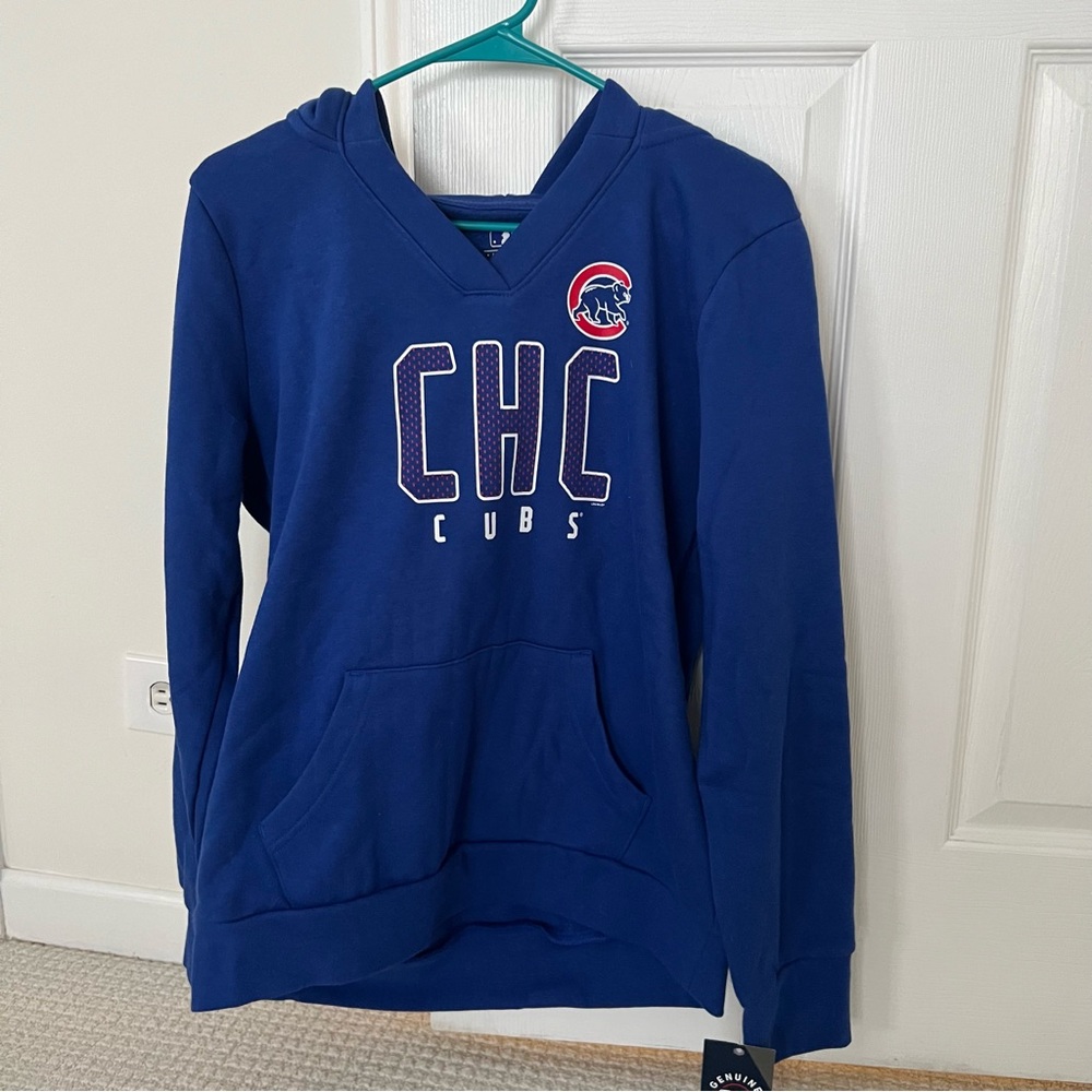 NWT Chicago Cubs V Neck Hoodie Sweatshirt